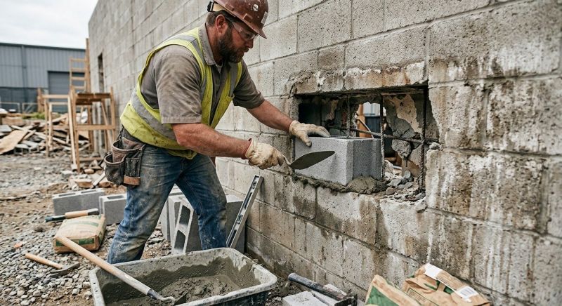 Cinder Block Wall Repair in Dublin, CA